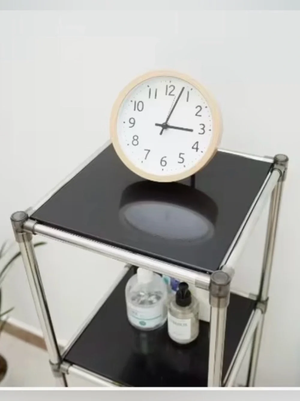 Modern Industrial Chrome Stainless Steel Storage Shelf + Optional Castor Wheels